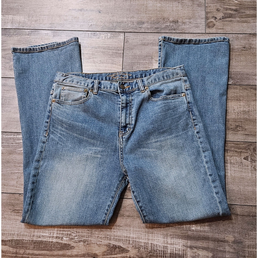 RALPH LAUREN Bootcut Jeans Light Wash Yellow Tint Size